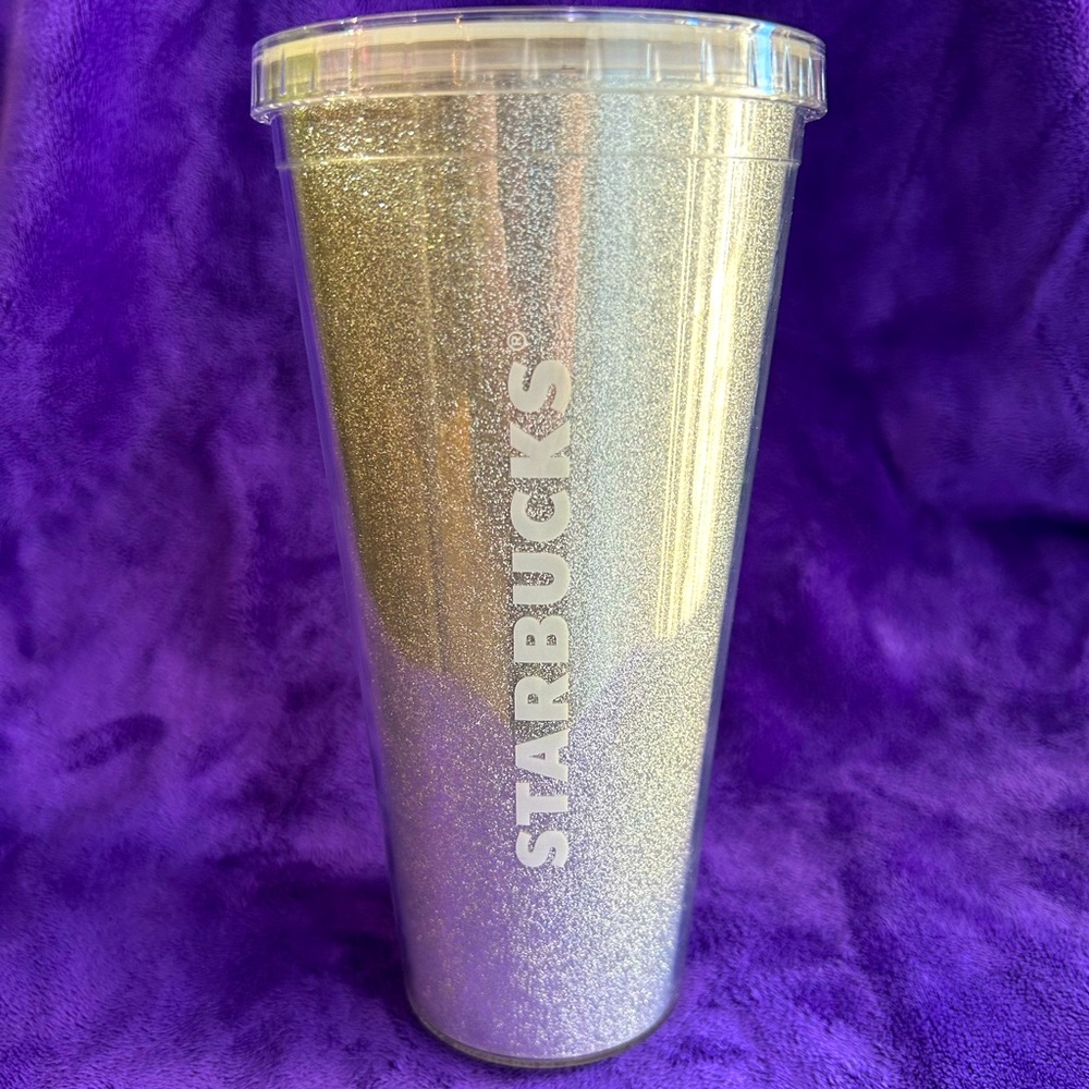 Silver sparkles Starbucks tumbler